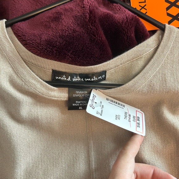 NWT- Tan sweater with keyhole at the shoulder - Picture 5 of 5